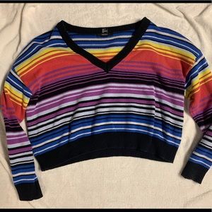 Striped oversized crop sweater